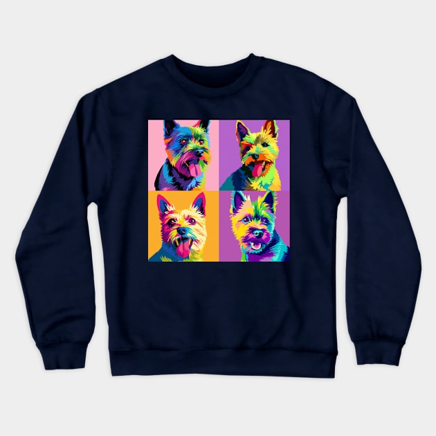 Cairn Terrier Pop Art - Dog Lover Gifts Crewneck Sweatshirt by PawPopArt